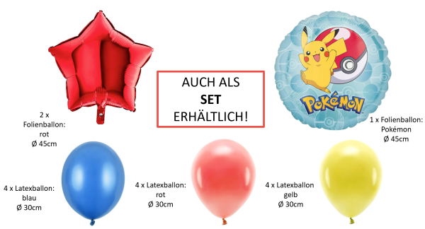 Folienballon rund - Pokémon Pikachu - ø 43cm